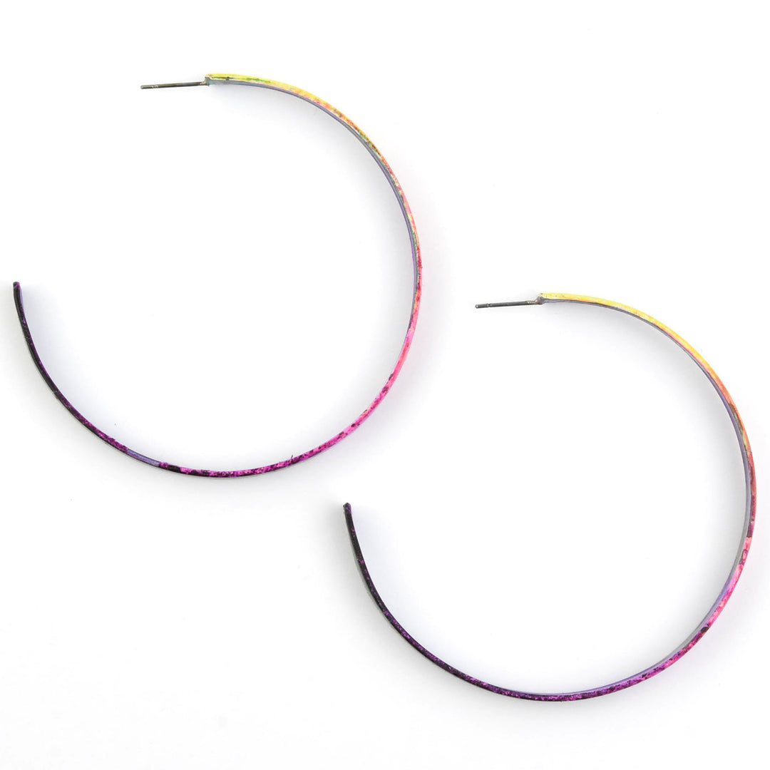 Ribbon Hoop LG Rose Ombre - Goldmakers Fine Jewelry