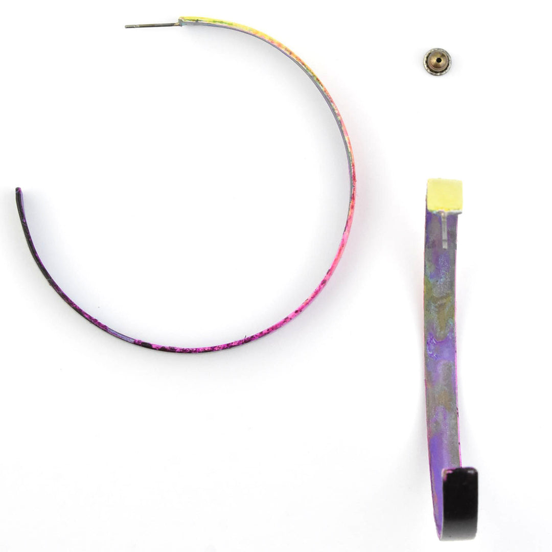 Ribbon Hoop LG Rose Ombre - Goldmakers Fine Jewelry