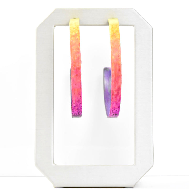 Ribbon Hoop LG Rose Ombre - Goldmakers Fine Jewelry