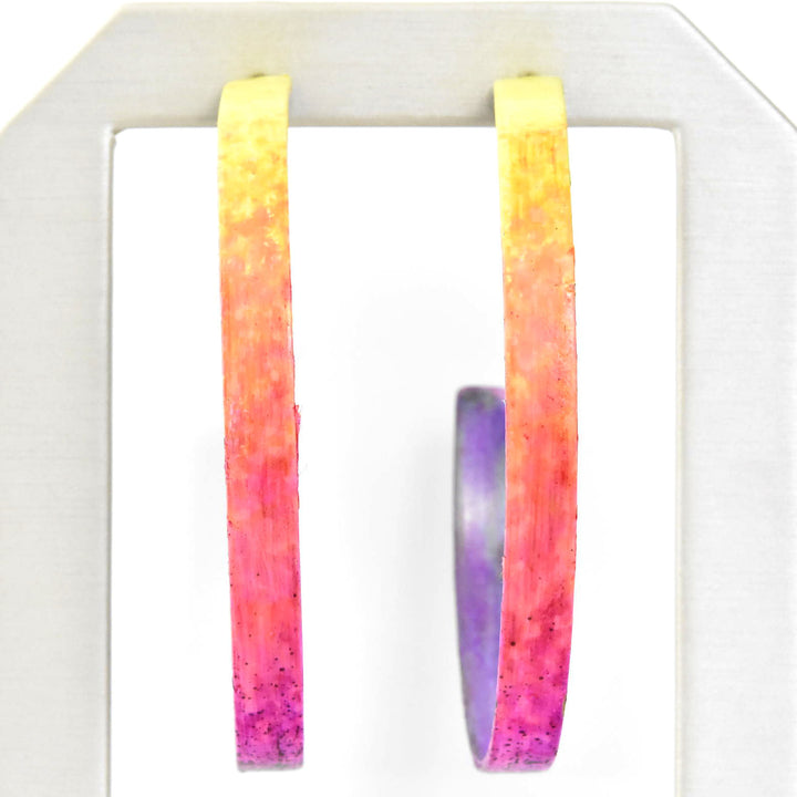 Ribbon Hoop LG Rose Ombre - Goldmakers Fine Jewelry