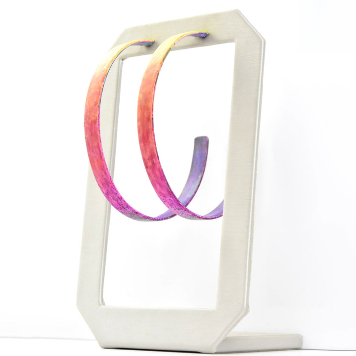 Ribbon Hoop LG Rose Ombre - Goldmakers Fine Jewelry