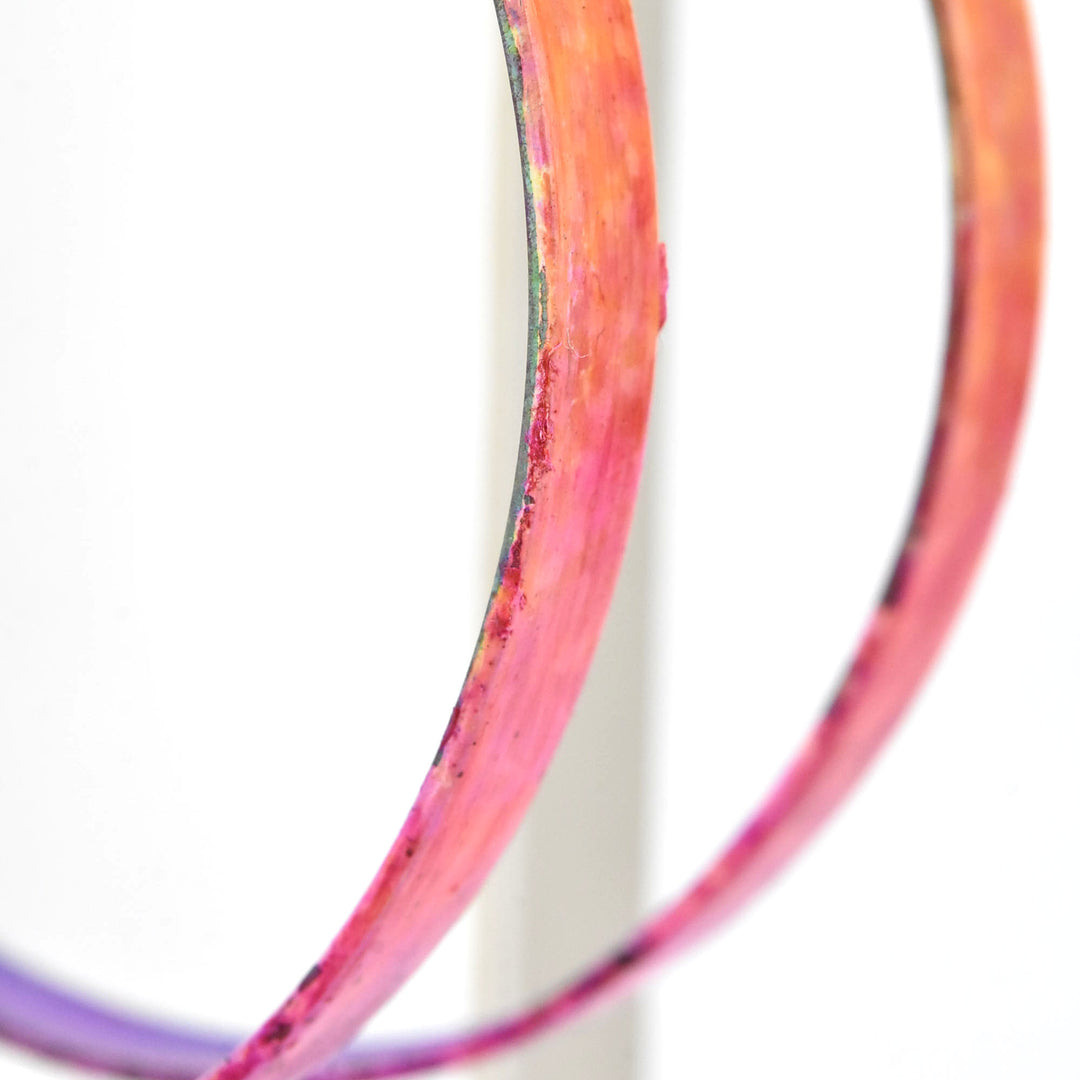 Ribbon Hoop LG Rose Ombre - Goldmakers Fine Jewelry