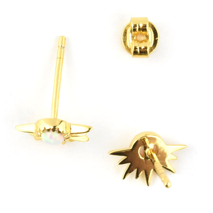 Rising Sun Opal Studs - Goldmakers Fine Jewelry