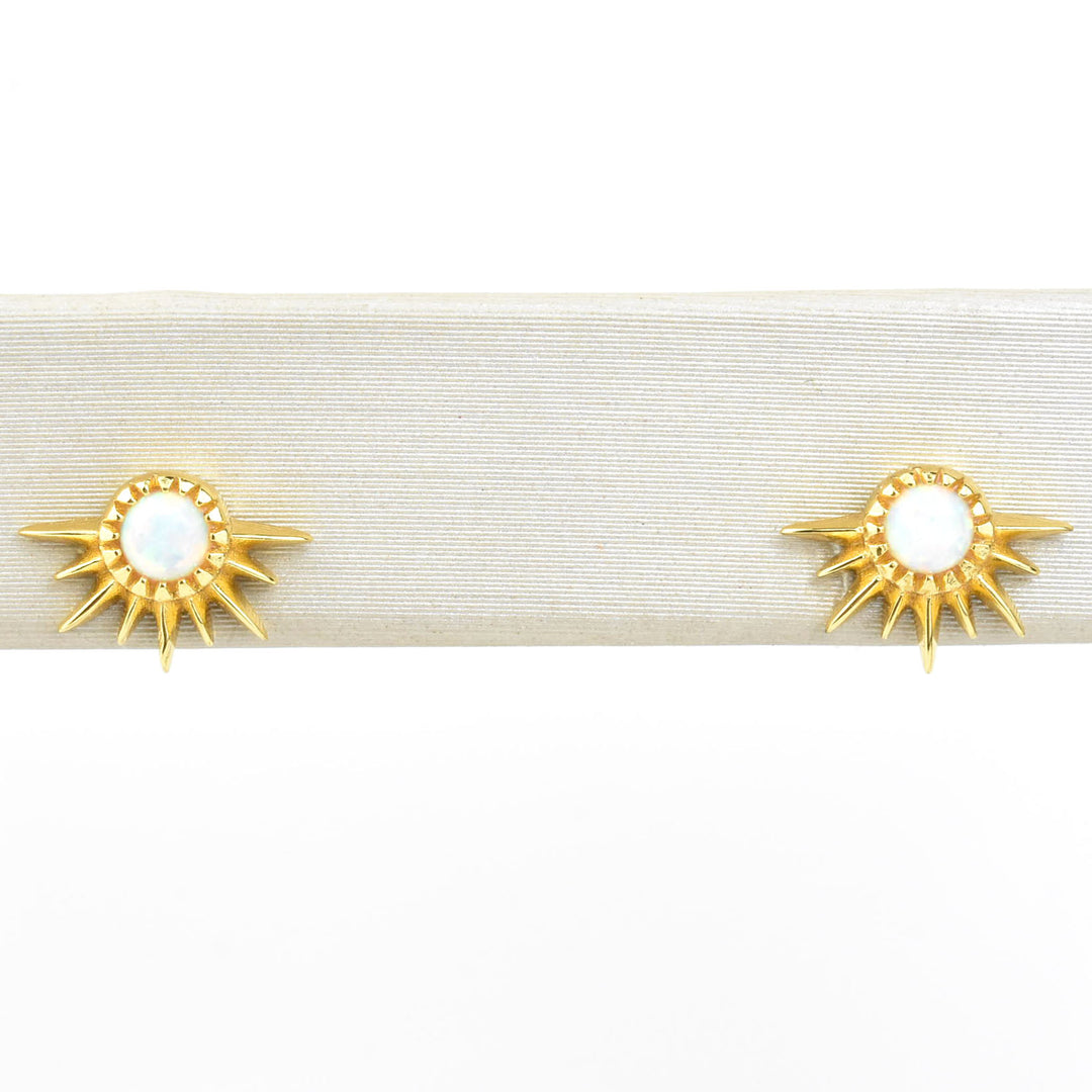 Rising Sun Opal Studs - Goldmakers Fine Jewelry