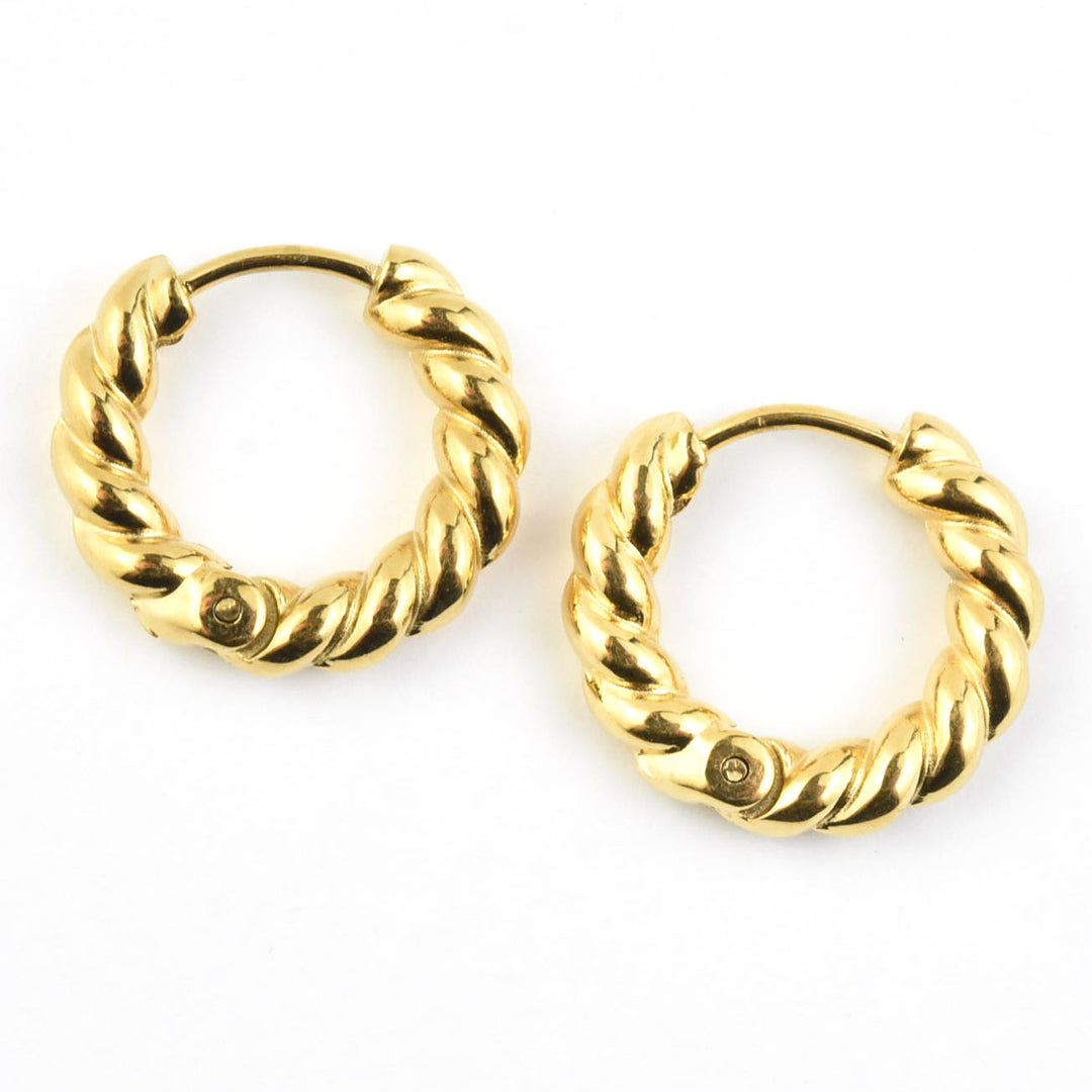 Rope Chunky Rounded Huggie Hoops
