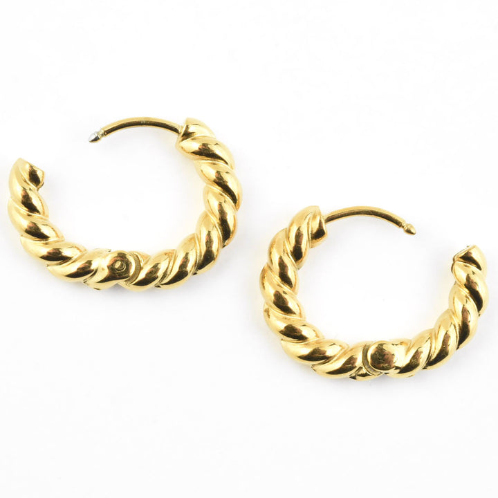 Rope Chunky Rounded Huggie Hoops