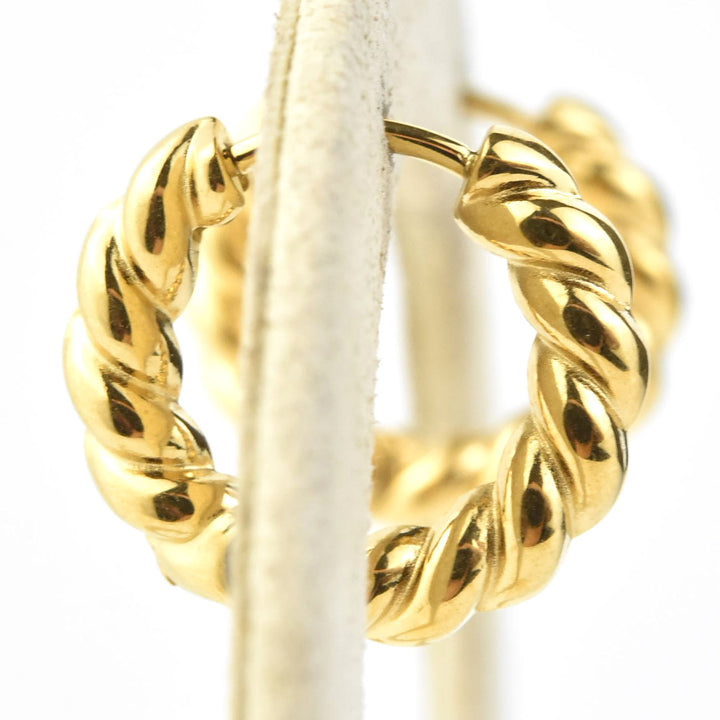 Rope Chunky Rounded Huggie Hoops