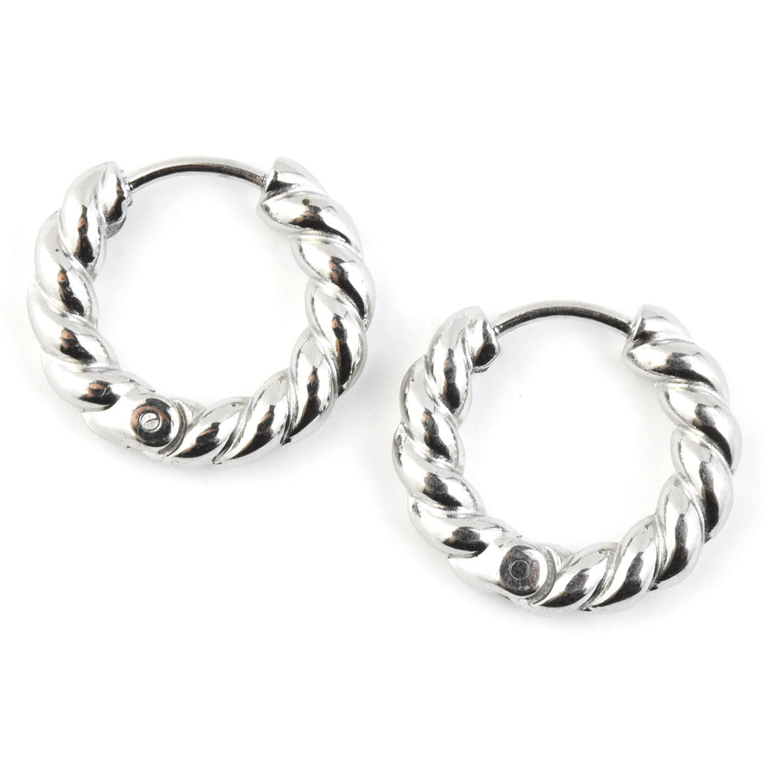 Rope Chunky Rounded Huggie Hoops