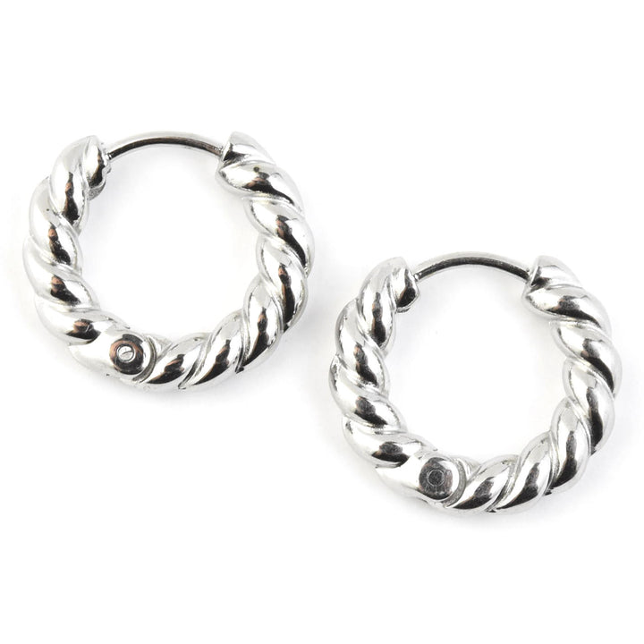 Rope Chunky Rounded Huggie Hoops