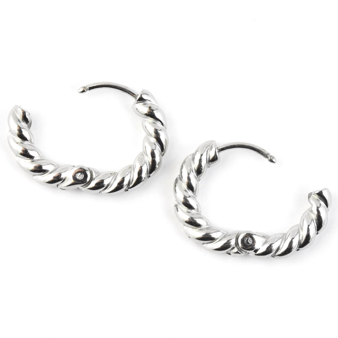 Rope Chunky Rounded Huggie Hoops