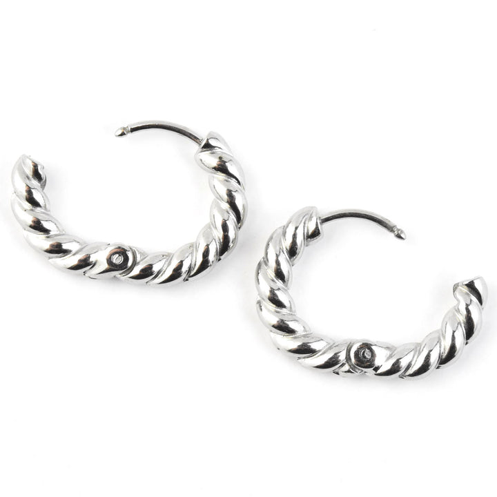 Rope Chunky Rounded Huggie Hoops