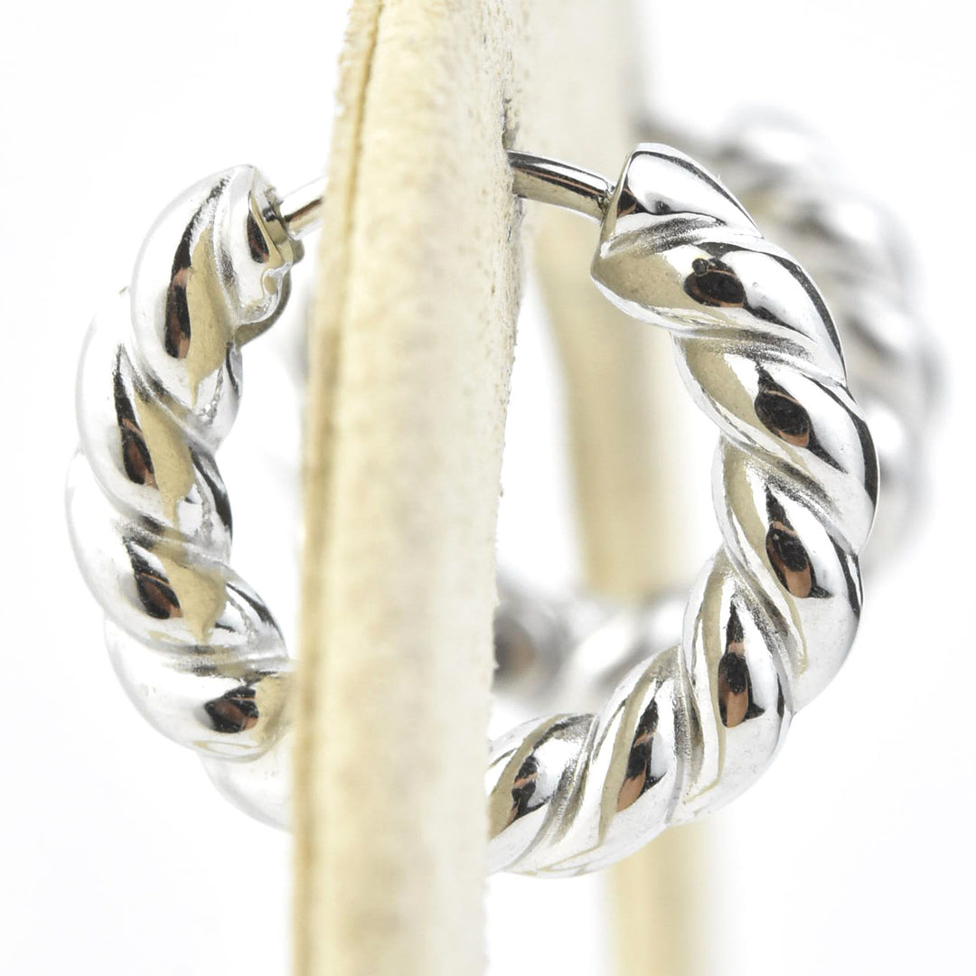 Rope Chunky Rounded Huggie Hoops