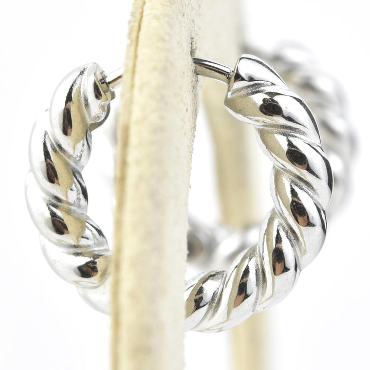 Rope Chunky Rounded Huggie Hoops