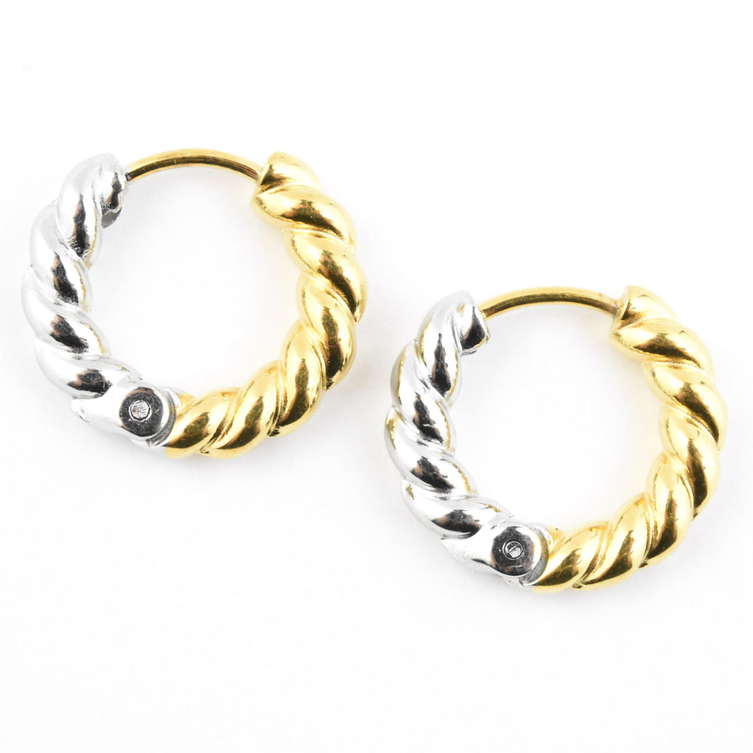 Rope Chunky Rounded Huggie Hoops