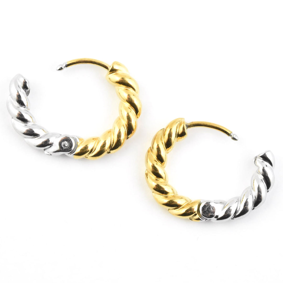 Rope Chunky Rounded Huggie Hoops