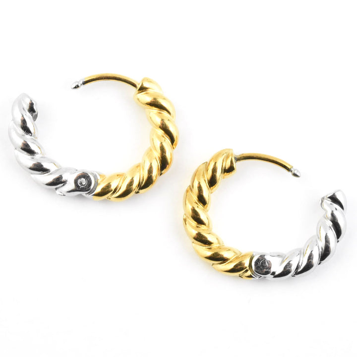 Rope Chunky Rounded Huggie Hoops