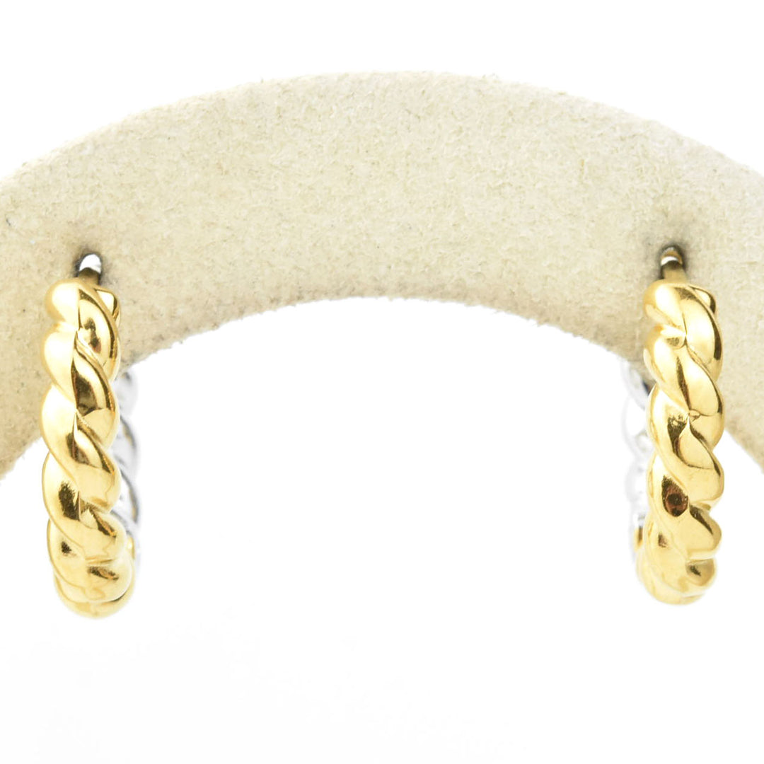 Rope Chunky Rounded Huggie Hoops