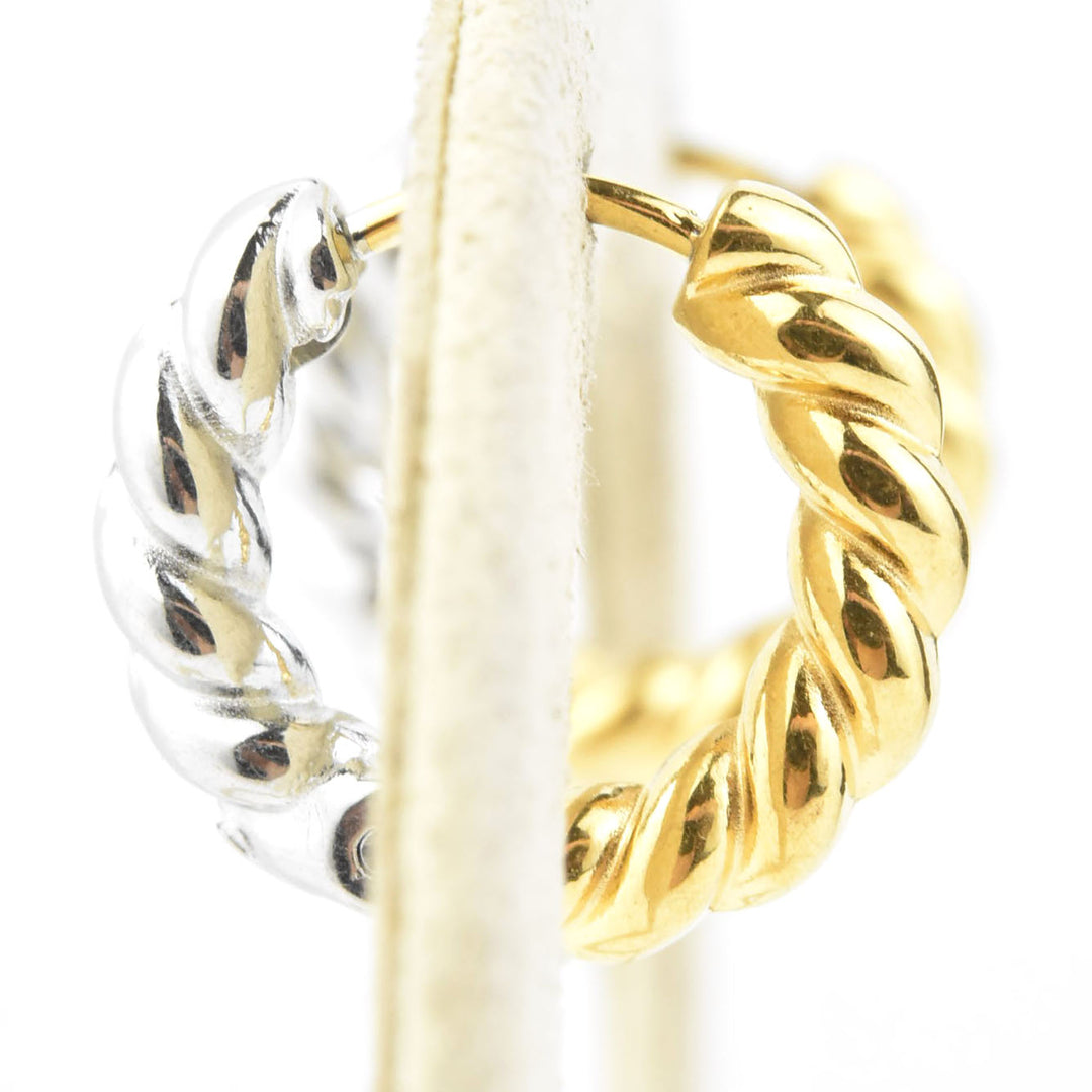 Rope Chunky Rounded Huggie Hoops