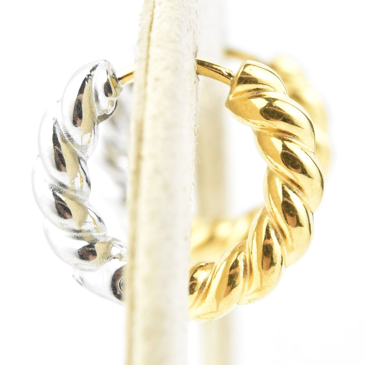 Rope Chunky Rounded Huggie Hoops