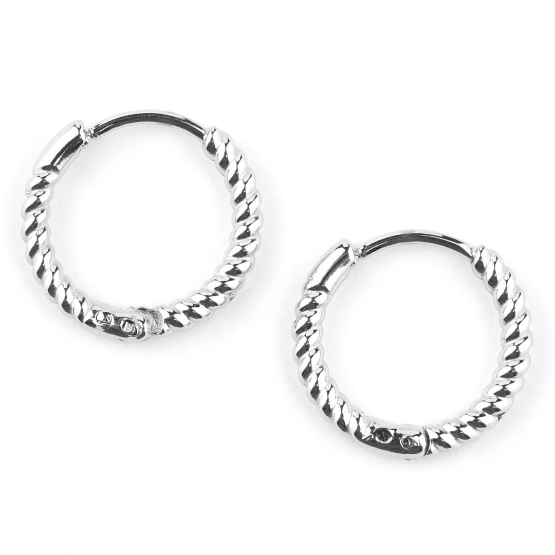 Rope Rounded Huggie Hoops - Goldmakers Fine Jewelry