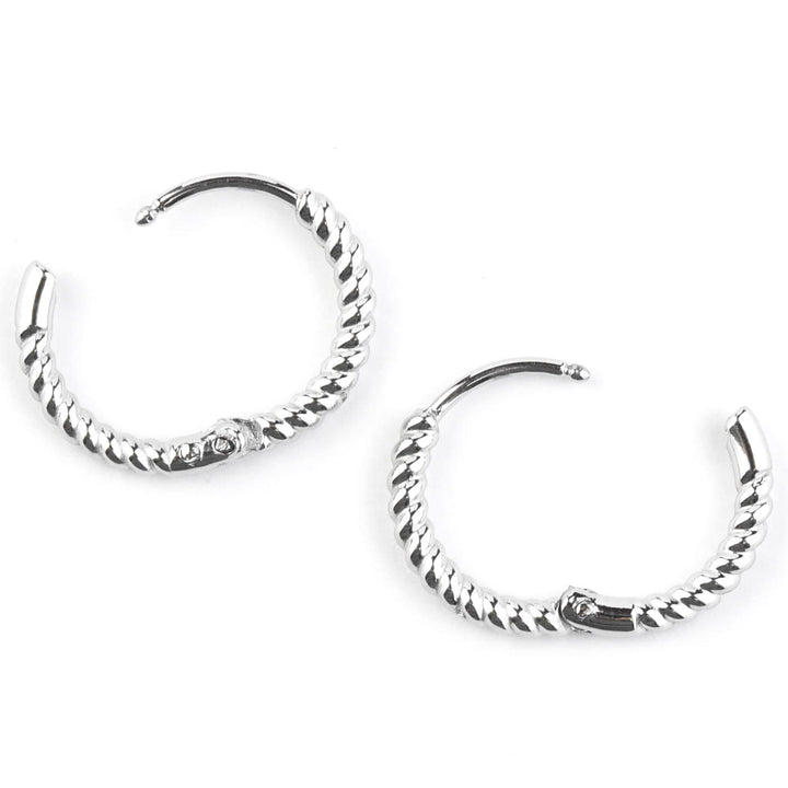 Rope Rounded Huggie Hoops - Goldmakers Fine Jewelry