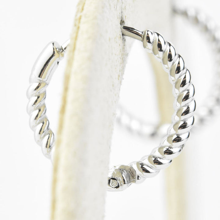 Rope Rounded Huggie Hoops - Goldmakers Fine Jewelry