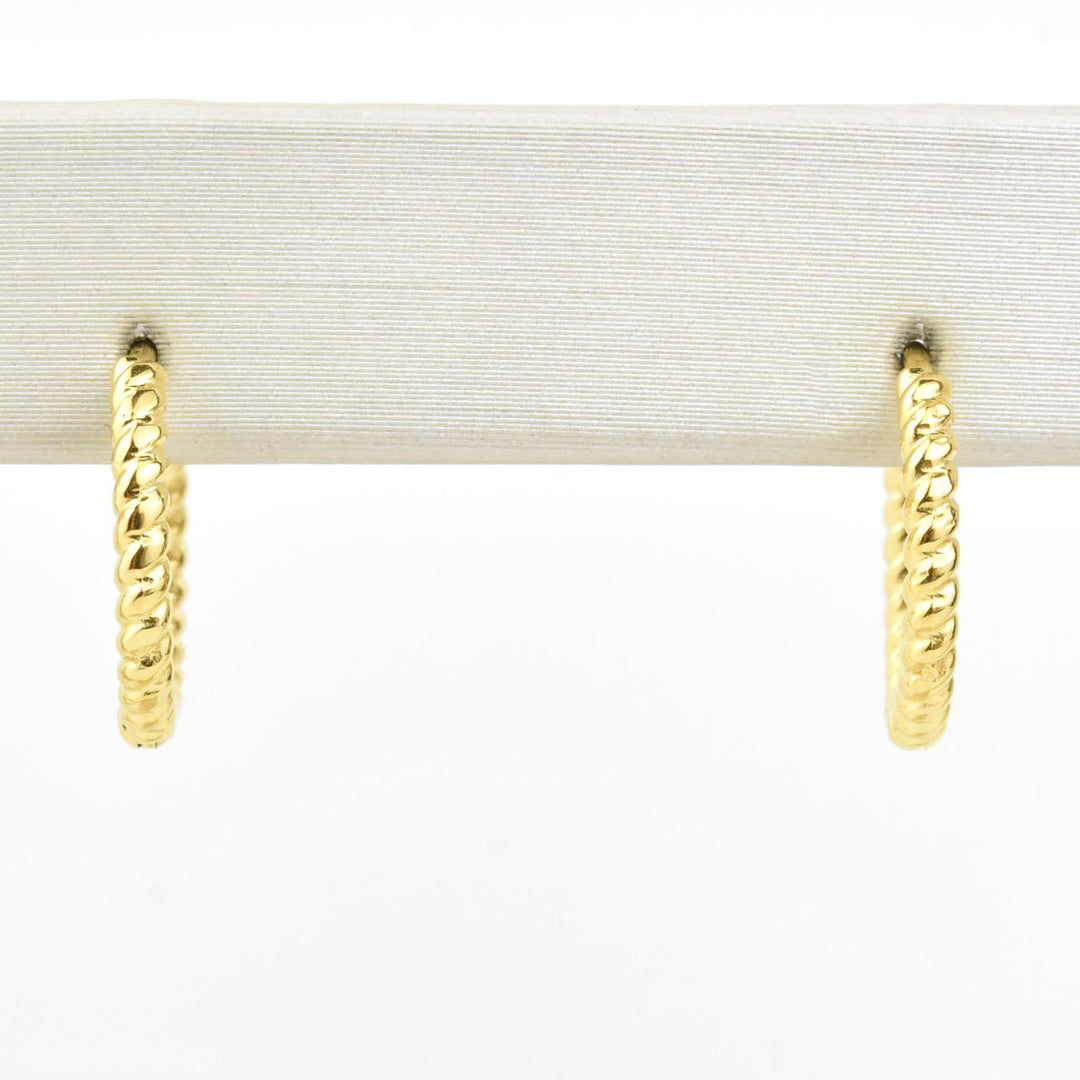 Rope Rounded Huggie Hoops - Goldmakers Fine Jewelry