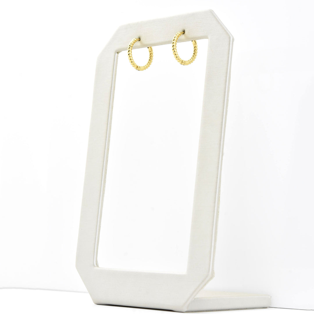 Rope Rounded Huggie Hoops - Goldmakers Fine Jewelry
