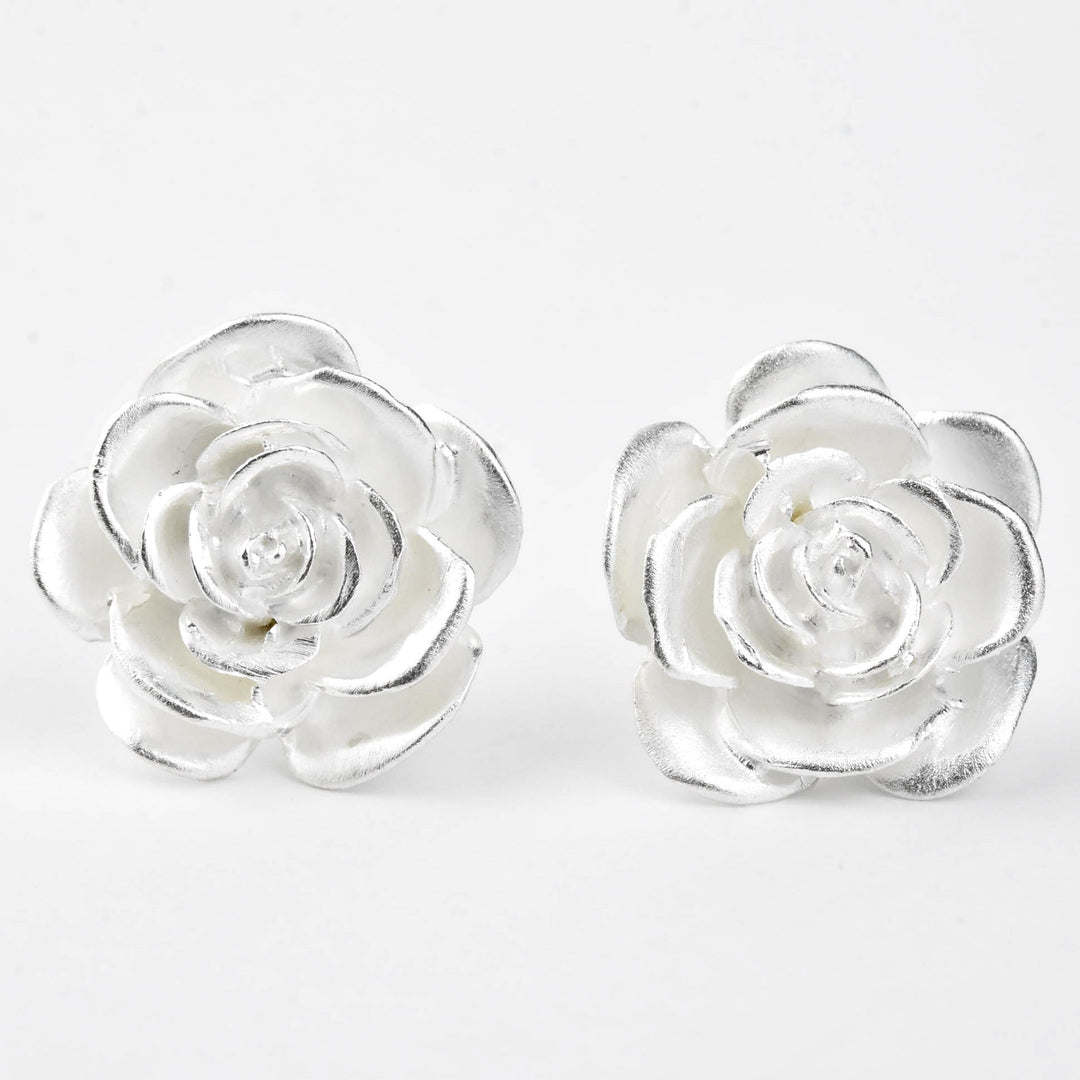 Rose Stud Earrings - Goldmakers Fine Jewelry
