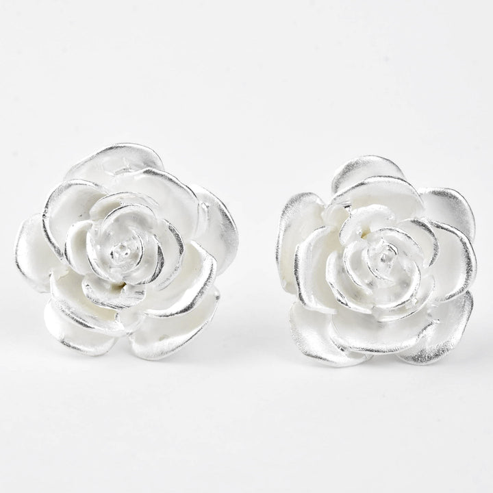 Rose Stud Earrings - Goldmakers Fine Jewelry