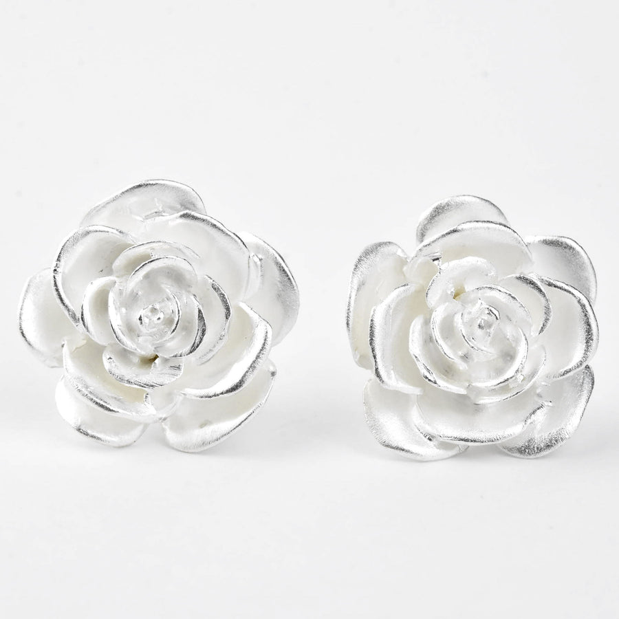 Rose Stud Earrings - Goldmakers Fine Jewelry