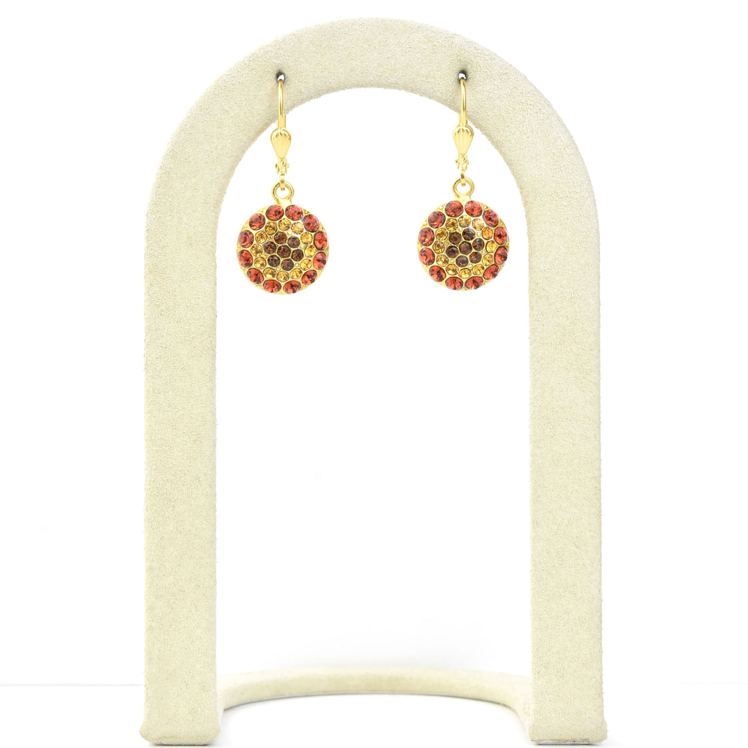 Round Crystal Flower Earrings - Goldmakers Fine Jewelry