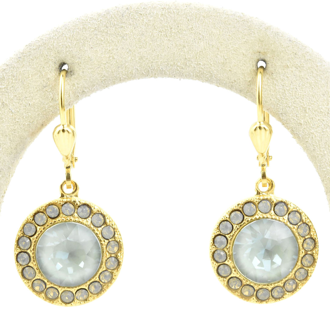 Round Crystal Halo Earrings
