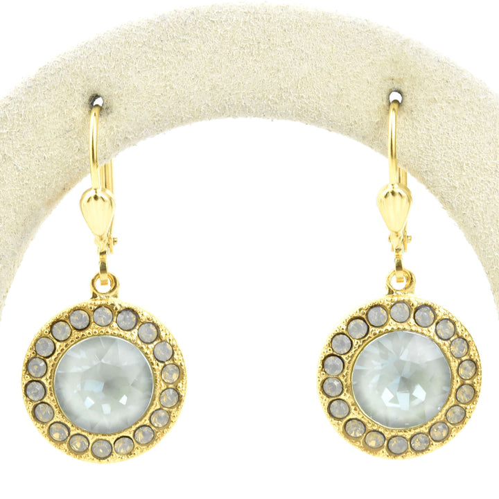 Round Crystal Halo Earrings