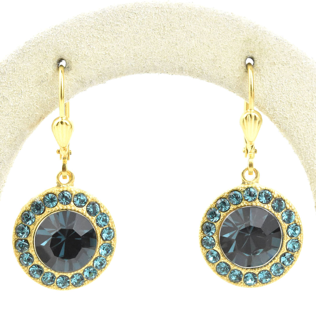 Round Crystal Halo Earrings