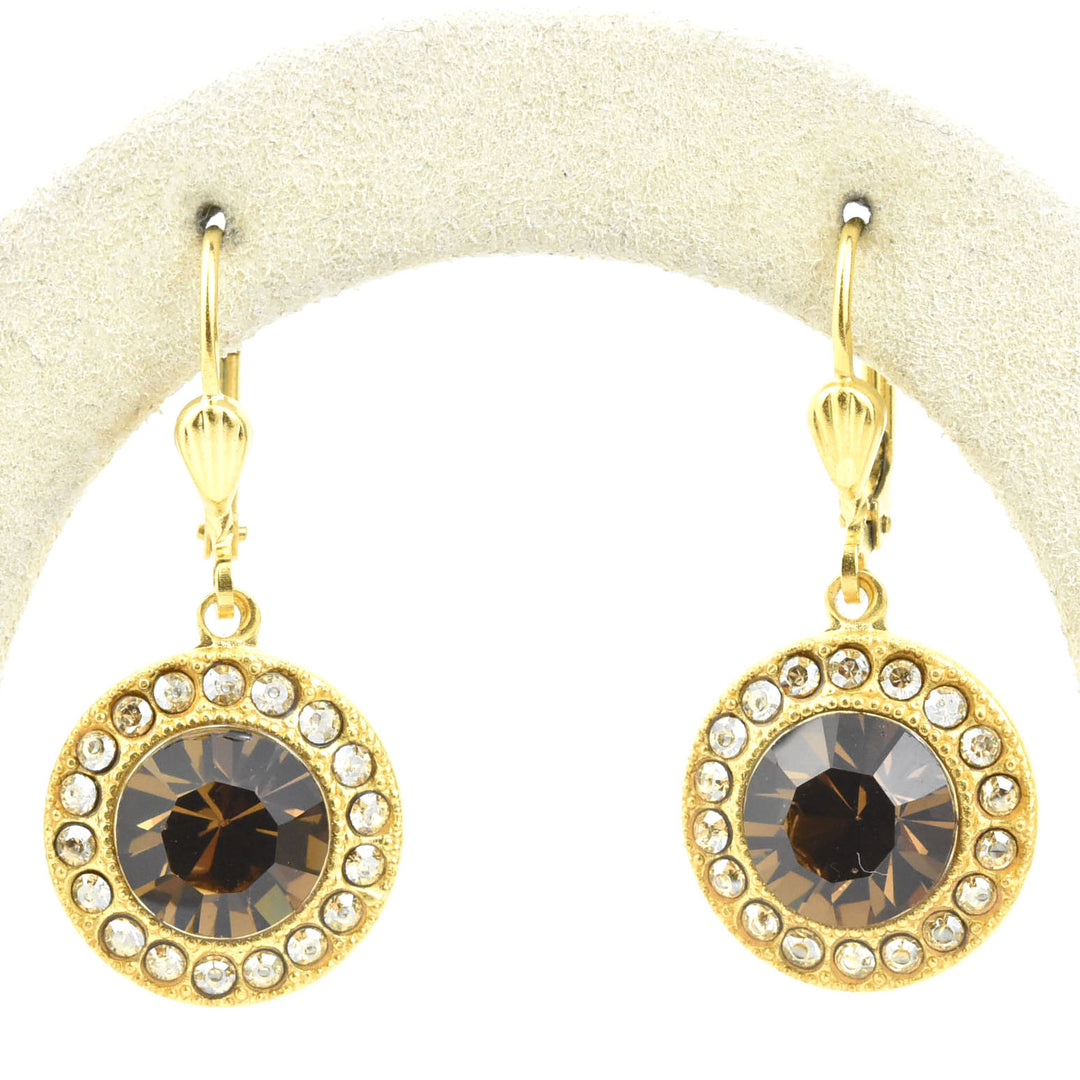 Round Crystal Halo Earrings