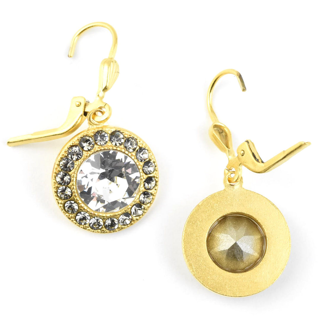 Round Crystal Halo Earrings