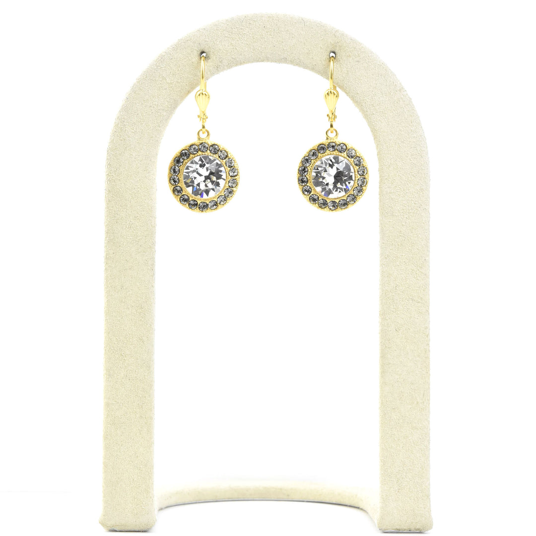 Round Crystal Halo Earrings
