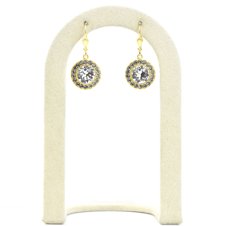 Round Crystal Halo Earrings