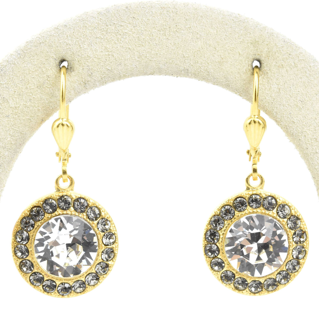 Round Crystal Halo Earrings