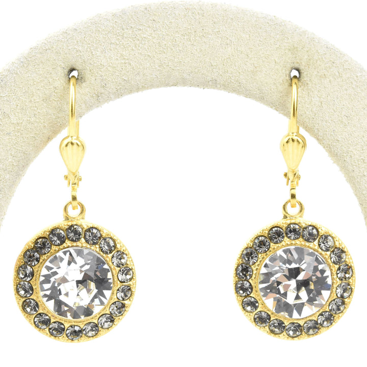 Round Crystal Halo Earrings