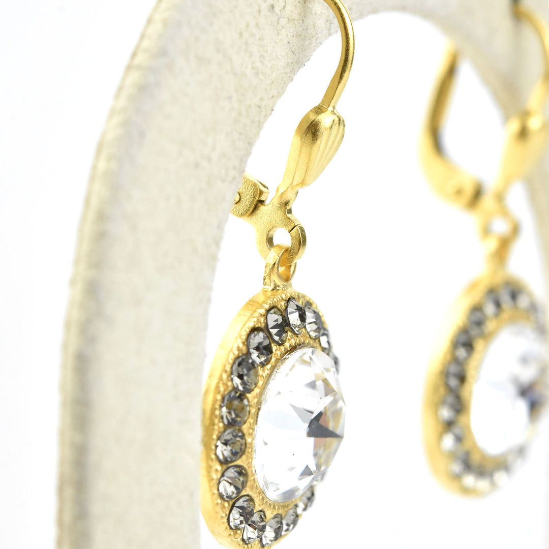 Round Crystal Halo Earrings
