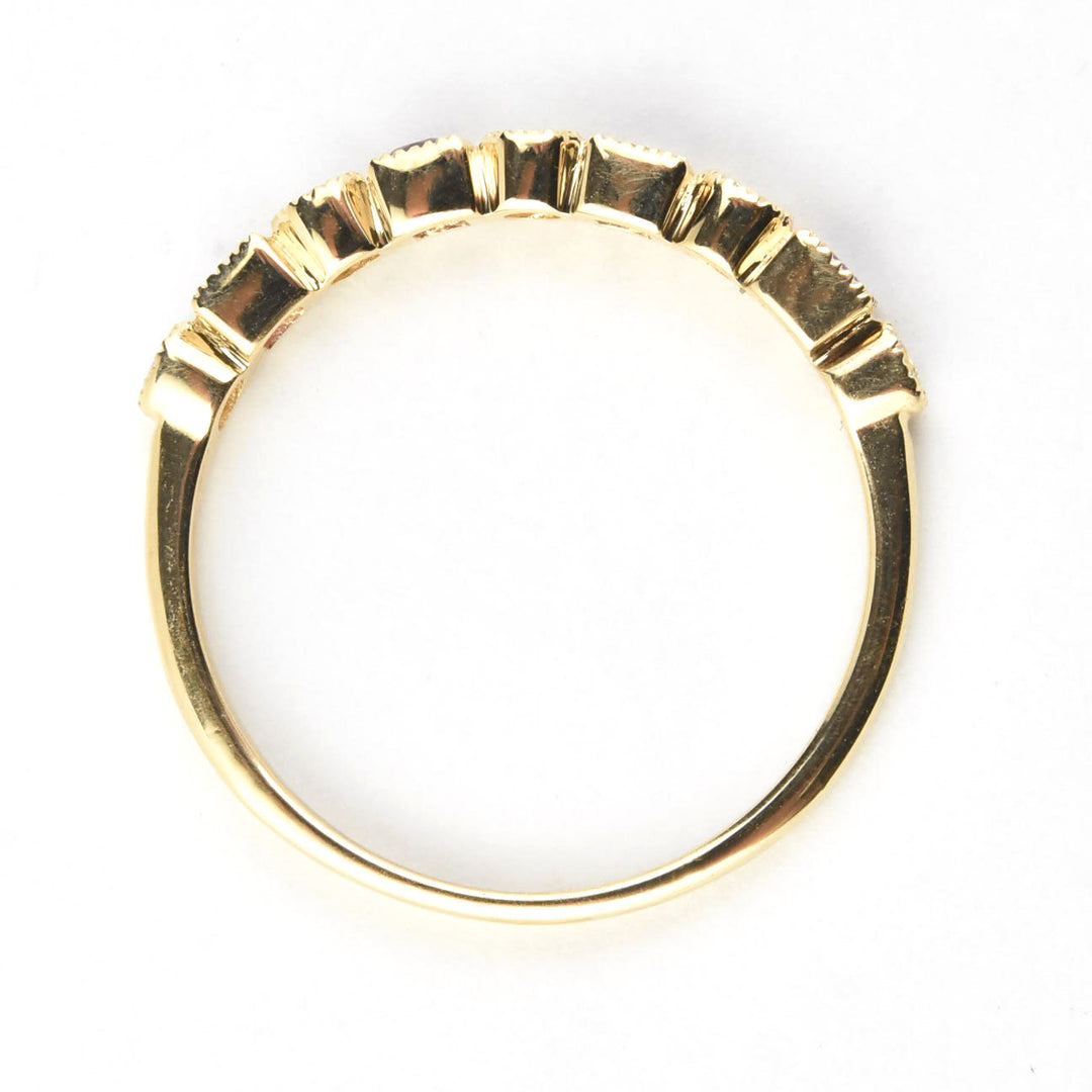 14k Yellow Gold Ruby & Diamond Band