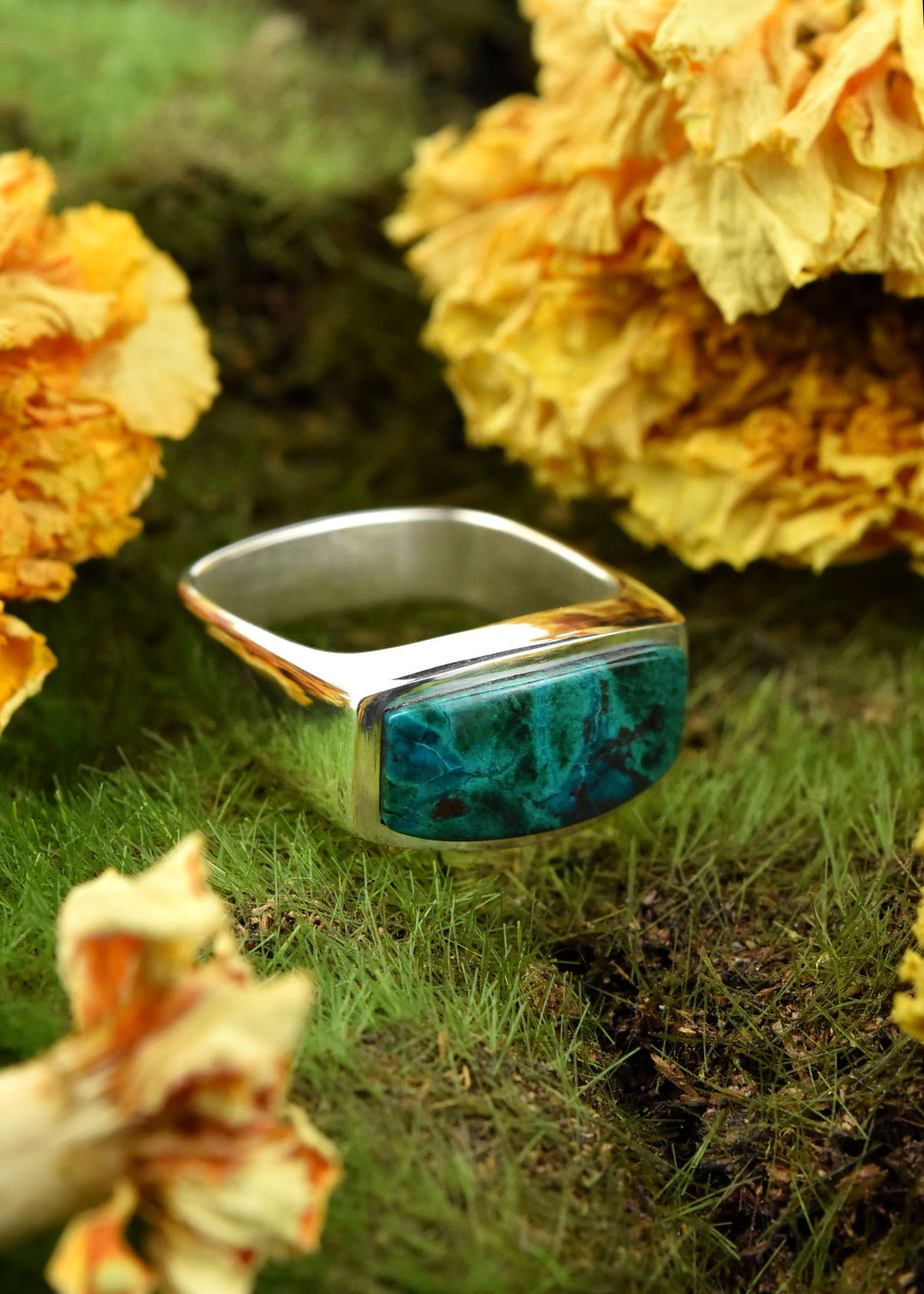Chrysocolla Ring in Sterling Silver
