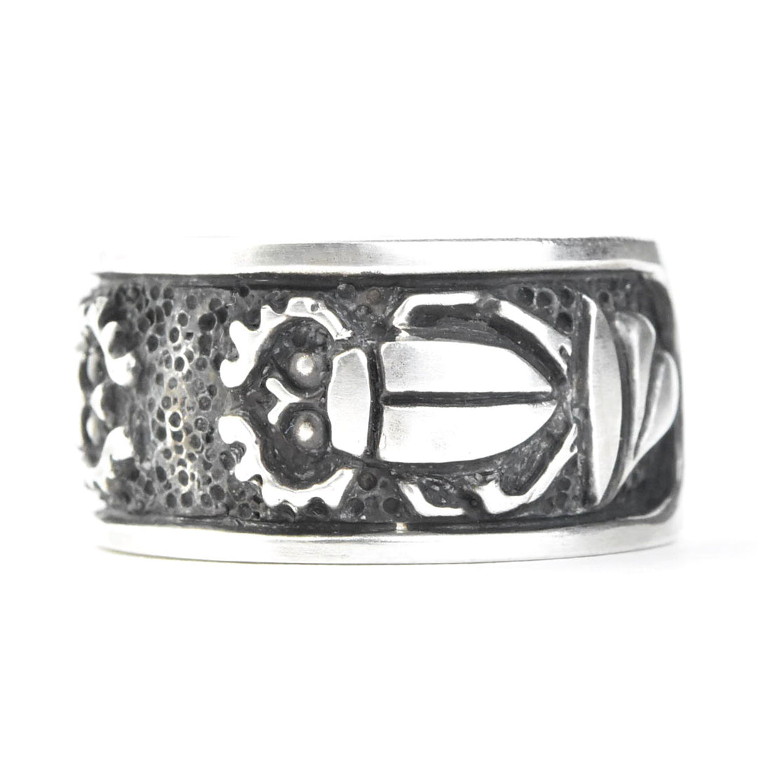 Double Scarab Ring in Silver - Goldmakers Fine Jewelry