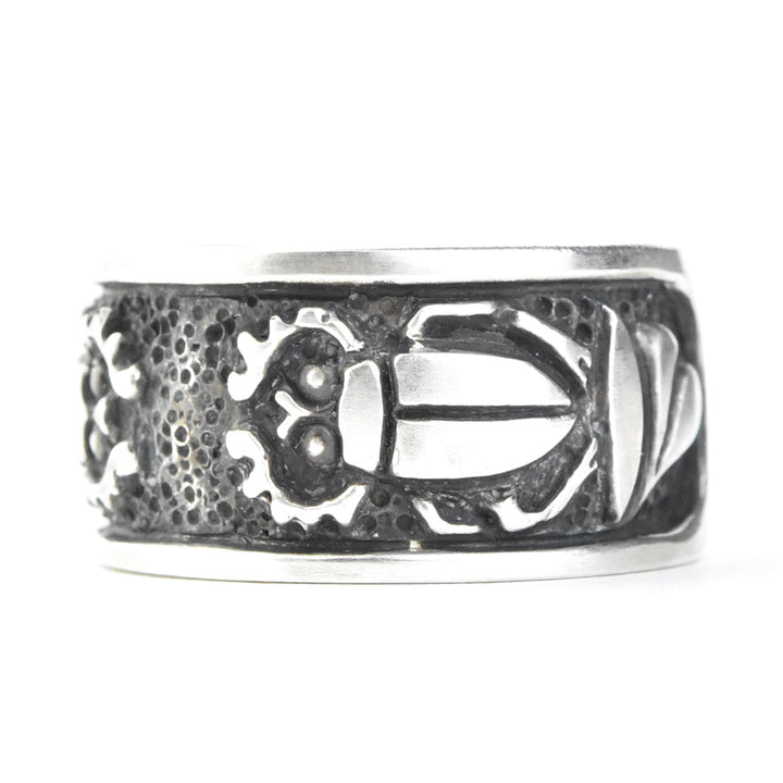 Double Scarab Ring in Silver - Goldmakers Fine Jewelry