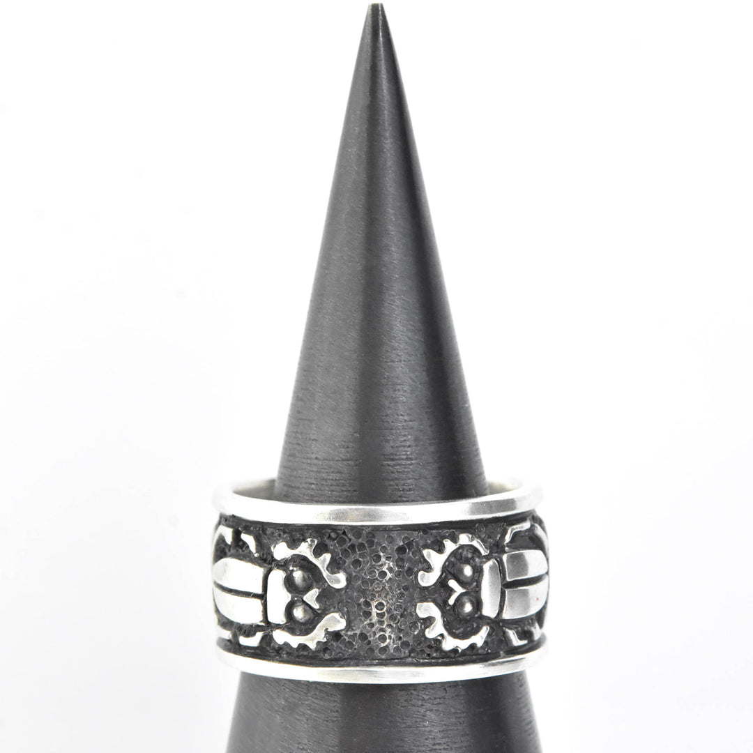Double Scarab Ring in Silver - Goldmakers Fine Jewelry