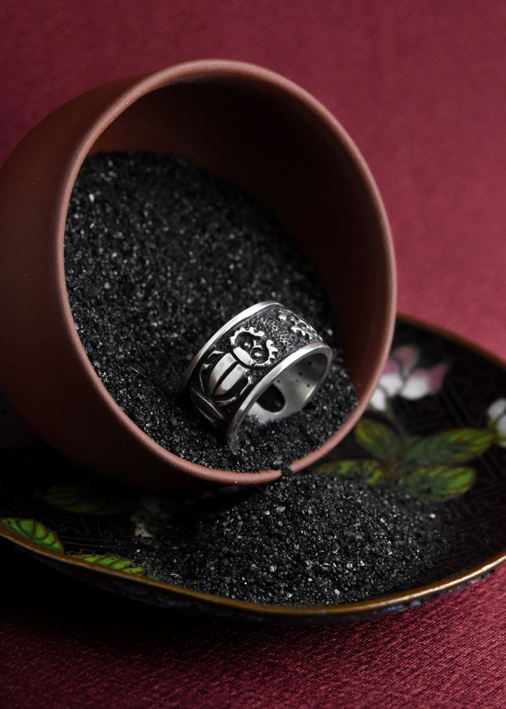 Double Scarab Ring in Silver - Goldmakers Fine Jewelry