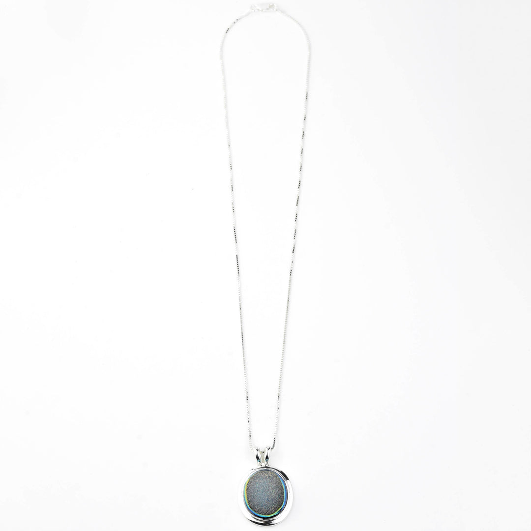 Druzy Quartz Necklace in Sterling Silver