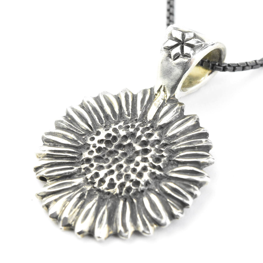 Embellished Kansas Sunflower Pendant Necklace